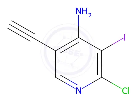 Chemical structure of 2-Chloro-5-ethynyl-3-iodopyridin-4-amine