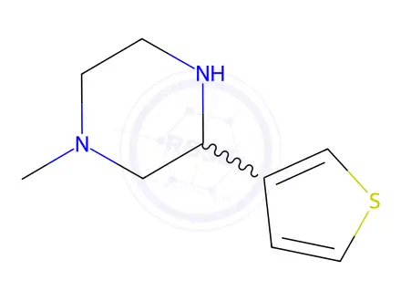 Chemical structure of Piperazine, 1-methyl-3-(3-thienyl)-(9CI)