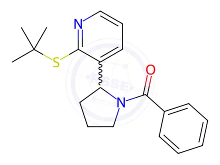 Chemical structure of (2-(2-(tert-Butylthio)pyridin-3-yl)pyrrolidin-1-yl)(phenyl)methanone