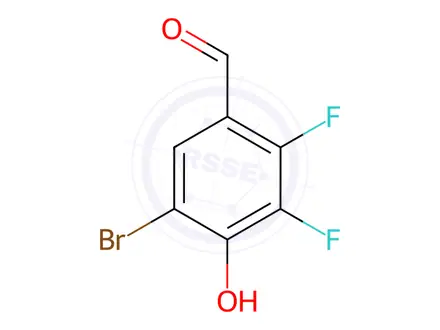 Chemical structure of Benzaldehyde, 5-bromo-2,3-difluoro-4-hydroxy-