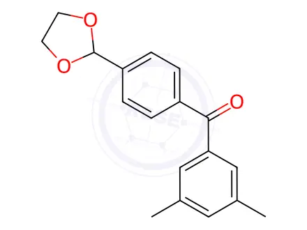 Chemical structure of (4-(1,3-Dioxolan-2-yl)phenyl)(3,5-dimethylphenyl)methanone