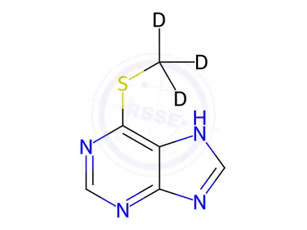 Chemical structure of 6-Methylmercaptopurine-d3