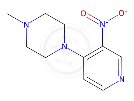Chemical structure of Piperazine, 1-methyl-4-(3-nitro-4-pyridinyl)-