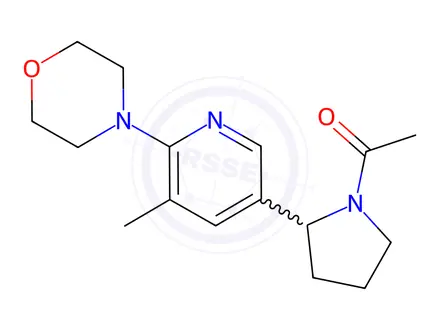 Chemical structure of 1-(2-(5-Methyl-6-morpholinopyridin-3-yl)pyrrolidin-1-yl)ethan-1-one