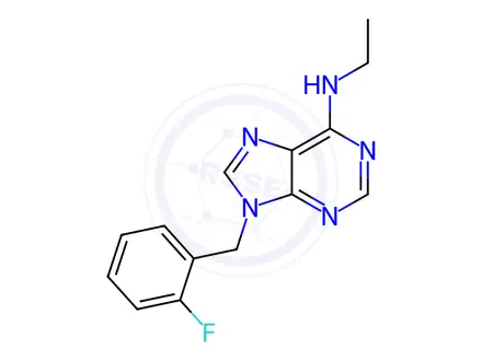 Chemical structure of N-Ethyl-9-(2-fluorobenzyl)-9H-purin-6-amine