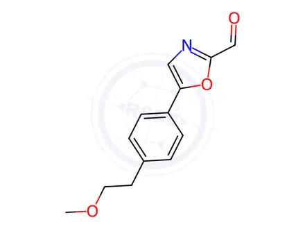 Chemical structure of 5-(4-(2-Methoxyethyl)phenyl)oxazole-2-carbaldehyde