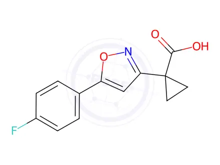 Chemical structure of 1-(5-(4-Fluorophenyl)isoxazol-3-yl)cyclopropanecarboxylic acid