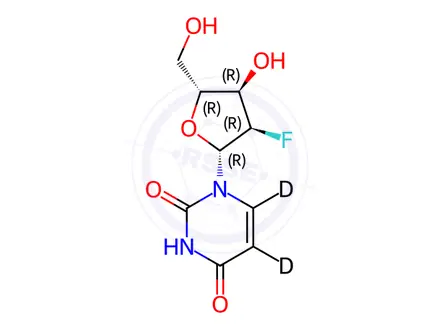 Chemical structure of 2′-Fluoro-2'-deoxyuridine-5,6-d2