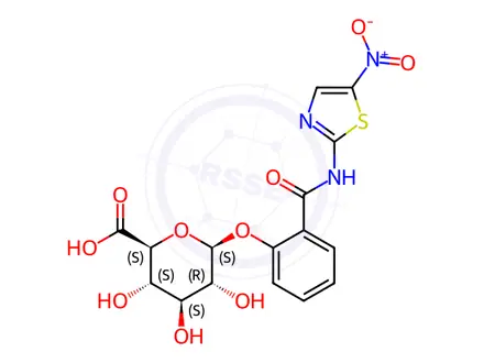 Chemical structure of Tizoxanide-O-beta-D-glucuronide
