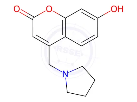Chemical structure of 7-Hydroxy-4-(pyrrolidin-1-ylmethyl)-2H-chromen-2-one