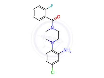 Chemical structure of (4-(2-Amino-4-chlorophenyl)piperazin-1-yl)(2-fluorophenyl)methanone