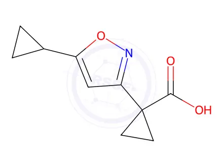 Chemical structure of 1-(5-Cyclopropylisoxazol-3-yl)cyclopropanecarboxylic acid