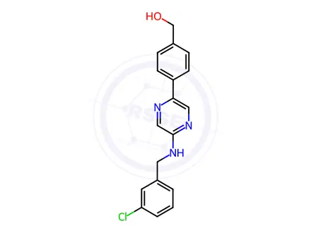 Chemical structure of (4-(5-((3-Chlorobenzyl)amino)pyrazin-2-yl)phenyl)methanol