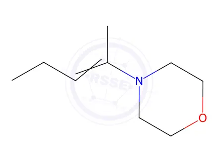 Chemical structure of Morpholine, 4-(1-methyl-1-butenyl)-(7CI,8CI,9CI)