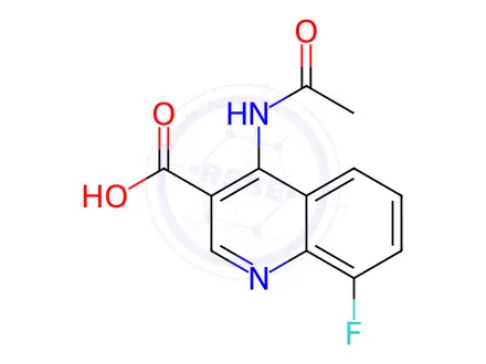 Chemical structure of 4-Acetamido-8-fluoroquinoline-3-carboxylic acid