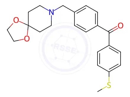 Chemical structure of (4-((1,4-Dioxa-8-azaspiro[4.5]Decan-8-yl)methyl)phenyl)(4-(methylthio)phenyl)methanone