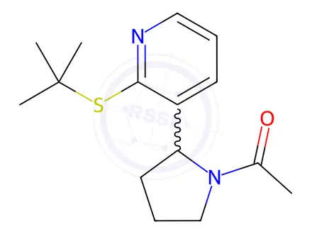 Chemical structure of 1-(2-(2-(tert-Butylthio)pyridin-3-yl)pyrrolidin-1-yl)ethanone