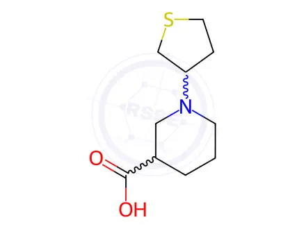 Chemical structure of 1-(Tetrahydro-3-thienyl)piperidine-3-carboxylic acid hydrochloride