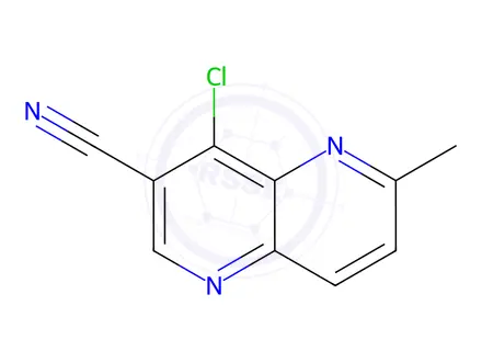 Chemical structure of 4-Chloro-6-methyl-[1,5]naphthyridine-3-carbonitrile