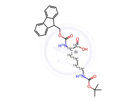 Chemical structure of Fmoc-Lys(Boc)-OH(13C6,15N2)
