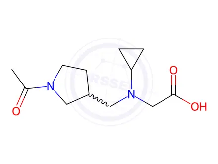 Chemical structure of 2-(((1-Acetylpyrrolidin-3-yl)methyl)(cyclopropyl)amino)acetic acid
