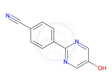 Chemical structure of Benzonitrile, 4-(5-hydroxy-2-pyrimidinyl)-(9CI)