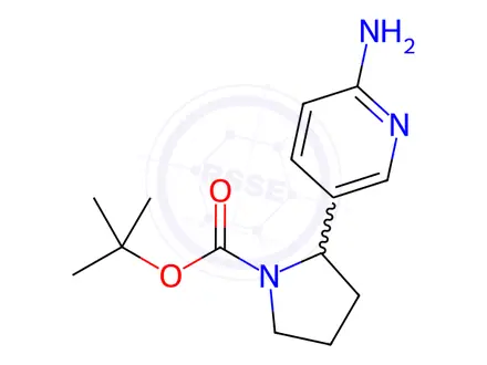 Chemical structure of tert-Butyl 2-(6-aminopyridin-3-yl)pyrrolidine-1-carboxylate