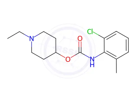 Chemical structure of 2-Chloro-6-methylcarbanilic acid 1-ethyl-4-piperidinyl ester