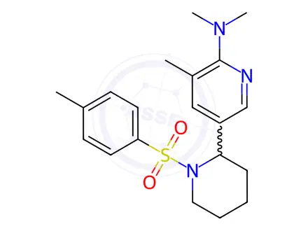 Chemical structure of N,N,3-Trimethyl-5-(1-tosylpiperidin-2-yl)pyridin-2-amine