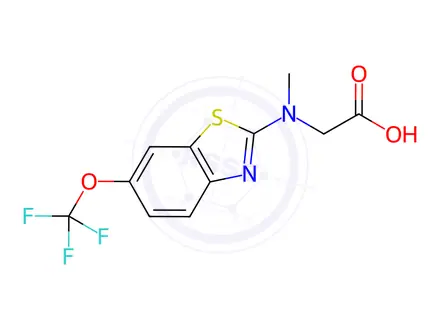 Chemical structure of n-methyl-n-[6-(trifluoromethoxy)-1,3-benzothiazol-2-yl]glycine
