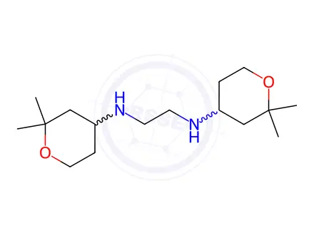 Chemical structure of N1,N2-bis(2,2-dimethyltetrahydro-2H-pyran-4-yl)ethane-1,2-diamine