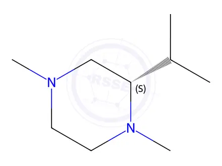 Chemical structure of Piperazine, 1,4-dimethyl-2-(1-methylethyl)-, (S)-(9CI)