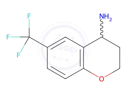 Chemical structure of (S)-6-(Trifluoromethyl)chroman-4-amine hydrochloride