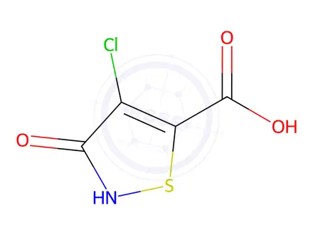 Chemical structure of 4-chloro-3-hydroxy-1,2-thiazole-5-carboxylic acid