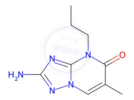 Chemical structure of 2-Amino-6-Methyl-4-Propyl-[1,2,4]Triazolo[1,5-a]Pyrimidin-5-One