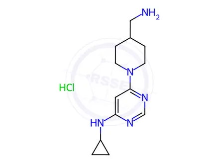 Chemical structure of [6-(4-AMinoMethyl-piperidin-1-yl)-pyriMidin-4-yl]-cyclopropyl-aMine hydrochloride