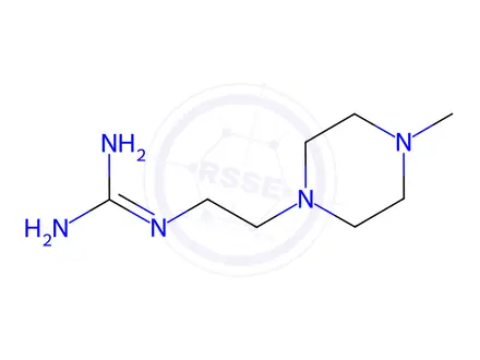 Chemical structure of Guanidine,[2-(4-methyl-1-piperazinyl)ethyl]-(7CI,9CI)