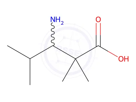 Chemical structure of Pentanoic acid, 3-amino-2,2,4-trimethyl-