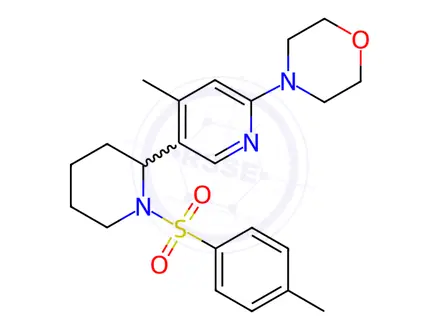 Chemical structure of 4-(4-Methyl-5-(1-tosylpiperidin-2-yl)pyridin-2-yl)morpholine