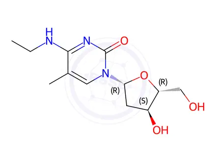 Chemical structure of Cytidine, 2'-deoxy-N-ethyl-5-methyl-(8CI,9CI)
