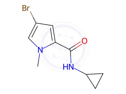 Chemical structure of 4-Bromo-n-cyclopropyl-1-methyl-1h-pyrrole-2-carboxamide