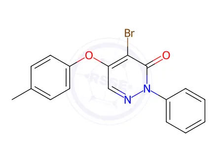 Chemical structure of 4-Bromo-2-phenyl-5-(p-tolyloxy)pyridazin-3(2H)-one