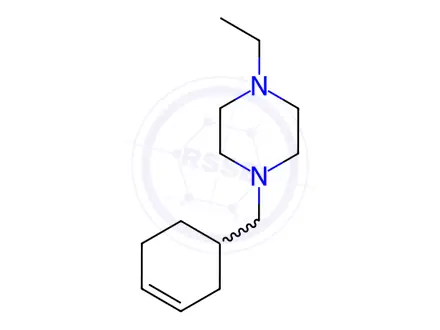 Chemical structure of Piperazine, 1-(3-cyclohexen-1-ylmethyl)-4-ethyl-(9CI)