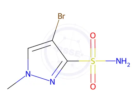 Chemical structure of 4-Bromo-1-methyl-1H-pyrazole-3-sulfonamide