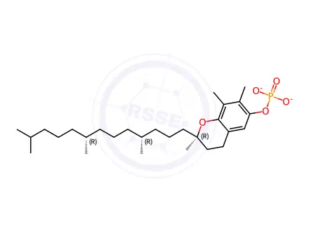 Chemical structure of disodium [2R-[2R*(4R*,8R*)]]-3,4-dihydro-2,7,8-trimethyl-2-(4,8,12-trimethyltridecyl)-2H-1-benzopyran-6-yl phosphate