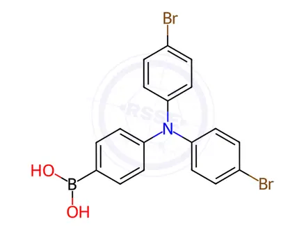 Chemical structure of (4-(Bis(4-bromophenyl)amino)phenyl)boronic acid
