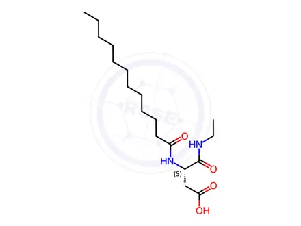 Chemical structure of Butanoic acid, 4-(ethylamino)-4-oxo-3-[(1-oxododecyl)amino]-, (3S)-
