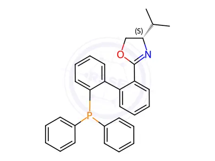 Chemical structure of (S)-2-(2'-(diphenylphosphanyl)-[1,1'-biphenyl]-2-yl)-4-isopropyl-4,5-dihydrooxazole