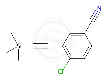 Chemical structure of 4-Chloro-3-((trimethylsilyl)ethynyl)benzonitrile