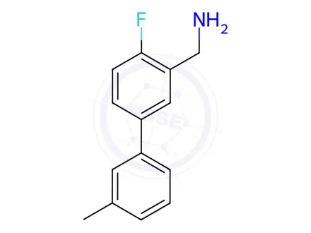 Chemical structure of (4-Fluoro-3-methyl[1,1-biphenyl]-3-yl)-methanamine